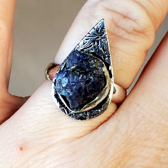 New Raw Iolite 925 Silver Ring. - Picture 10 of 12